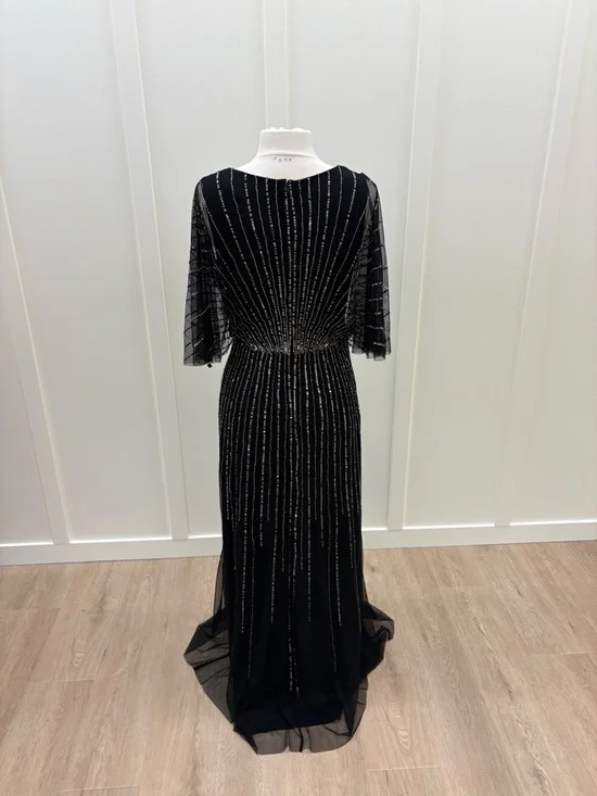 Adrianna Papell Black Beaded V‑Neck Maxi Dress - Picture 3 of 3